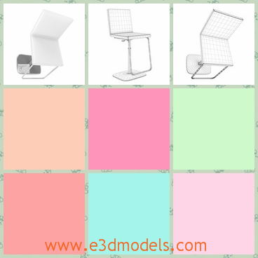 3d model a chair made in chrome - This is a 3d model of a chair made in chrome,which seems foldable.The chair is high and without arms.