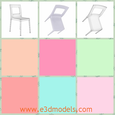 3d model a chair with the hollow back - This is a 3d model about the chair with the hollow back,which is gray and the design is common in this chair.