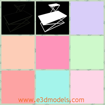 3d model a cross coffee table - This is a 3d model about a cross coffee table,which is in modern style.The table can be folded.