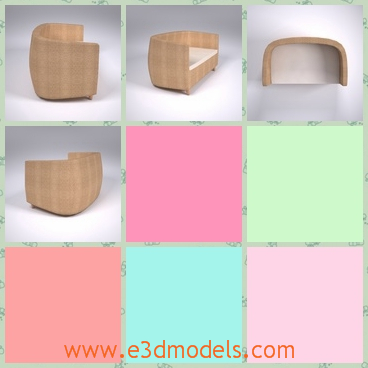 3d model a sofa much like a armchair - This is a 3d model of a short sofa,which looks like a armchair at the first sight.It is suitable for one person.