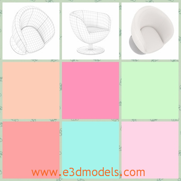 3d model a swivel chair with the white decoration - This is a 3d model about a swivel chair with the white decoration.