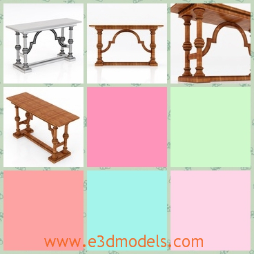 3d model a table with fine designs - This is a 3d model of a piece of furniture in the living room,which has fine decoration on the legs.