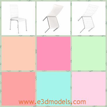 3d model a white chair with the long back - This is a 3d model of a white chair with  a long back,which is classic in style and also in color.The chair is suitable for the living room.