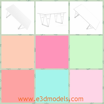 3d model a white table with special feet - This is a 3d model about a white table with special feet,which is three-dimensional in the whole.The chair looks unstable,but actually is stable and solid.