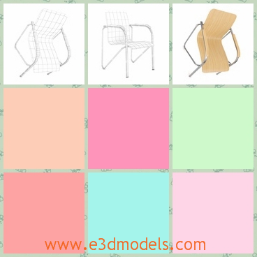 3d model a wooden chair with the unique holders - This is a 3d model of a wooden chair,its feet if fixec by an unique holder.The wooden part of the table is smooth.