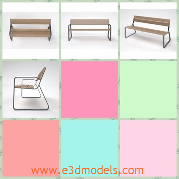 3d model bench - This is a 3d model of a bench with long body and special feet on each side.This model is designed by BLACKBOX studio.