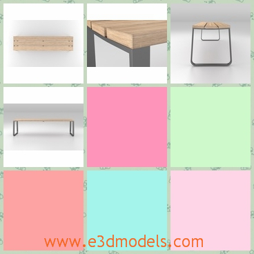 3d model bench INOBO - This is a 3d model of a bench with no back,which seems like a single bed at first sight.And the feet of the bench is vertical.