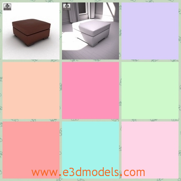 3d model footstool with storage - This is a 3d model of footstool with storage,which is soft in the surface and the storage under it is for the magazines and toys.