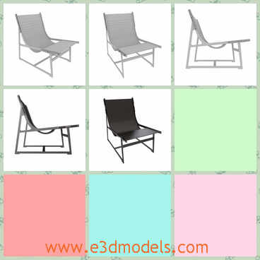3d model of a black chair - This is a 3d model which is about a black chair and it has a thin metal frame and a black leather to support the people.