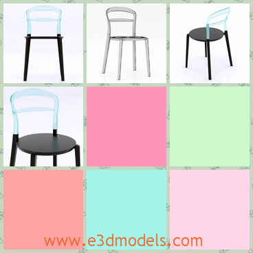 3d model of a chair - This is a 3d model which is about a chair which has a white back. Other parts of the chair is black.