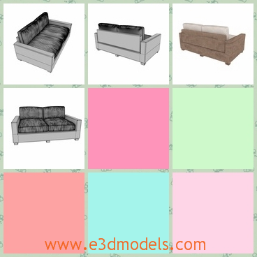 3d model of Wicker rattan sofa - This 3d model is about a thick sofa which has two seats. This sofa is not very long but it is very solid and comfortable.