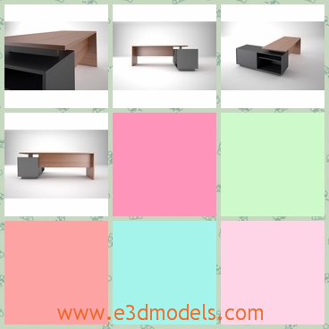 3d model office desk - This is a 3d model about the modern office desk.This desk is made of wood and modeled by exact measurements of the actua product.
