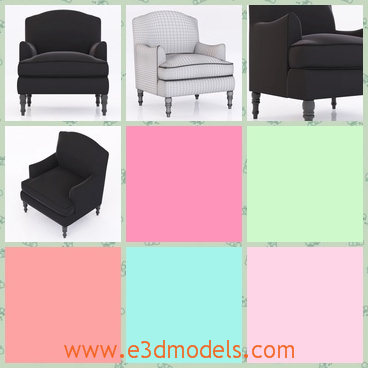 3d model s single chair - This is a 3d model of the single chair with special design.The black seems to be glorious and outstanding.
