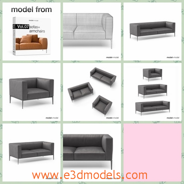 3d model sofa in the living room - This is a 3d model of the sofa in the living room,which is modern and popular in the family.