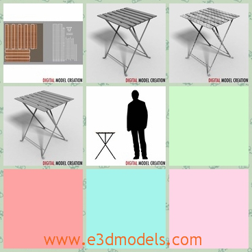 3d model te table outdoor - This is a 3d model of the small table,which is intended as a lawn furniture.It will suit scenes on balconies, lawns, bistros and cafes.