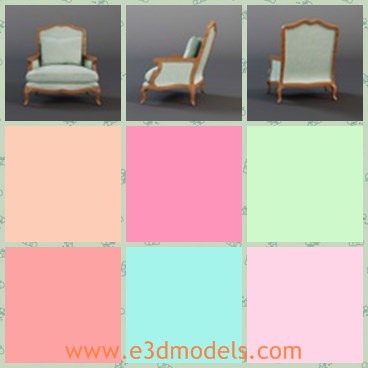 3d model the antique armchair - This is a 3d model of the antique armchair,which is heavy and made in France.The model is fresh and popular.