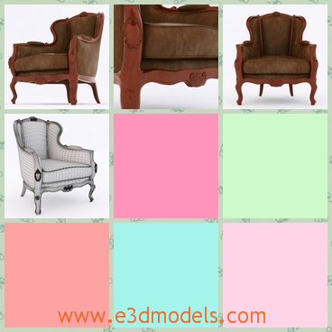 3d model the antique armchair - This is a 3d model of the antique armchair,which is heavy and outdated nowadays.The model can be put in the home and in the office.