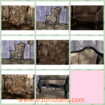 3d model the antique chair - This is a 3d model of the antique chair,which is the ornate element in the house.The model is classical and attractive.