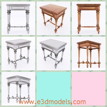 3d model the antique table in wood - This is a 3d model of the antique table in wood,which is made in the old shape and the wooden table is fine to see.