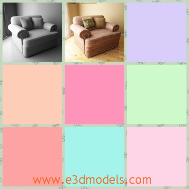 3d model the armchair - This is a 3d model of the armchair,which is fine and great.The model is finish nails on the arm panels and front rail.