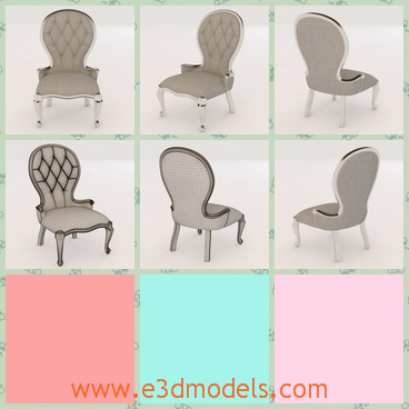 3d model the armchair in antique style - This is a 3d model of the armchair in antique style,which is realistci and comfortable.