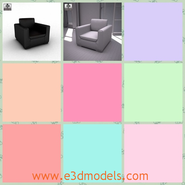 3d model the armchair in black - This is a 3d model of the armchair in black,which is made with special materials.