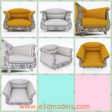 3d model the armchair in the living room - This is a 3d model of the armchair in the living room,which is the most modern chair in the country.