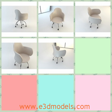 3d model the armchair in the office - This is a 3d model of the arnchair in the office,which is special because of the legs can be moved .