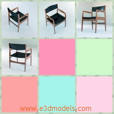 3d model the armchair made in wood - This is a 3d model of the armchair made in wood,which is usually placed in the office.