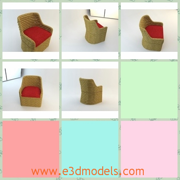 3d model the armchair made of bamboo - This is a 3d model of the armchair made of bamboo,which is special and there are a lot of them in the garden.
