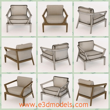 3d model the armchair with cushions - This is a 3d model of tha armchair with cushions,which is made in the detailed textures.The model is modern and fine.