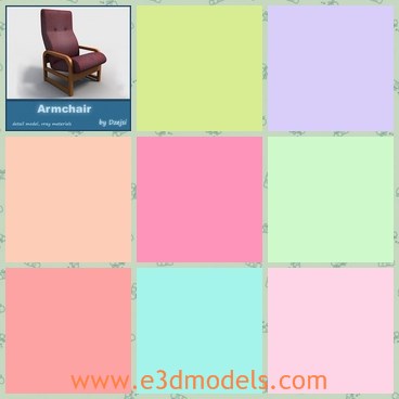 3d model the armchair with leather materials - This is a 3d model of the armchair with leather materials,which is modern and heavy.The back of the chair is thick and comfortable.