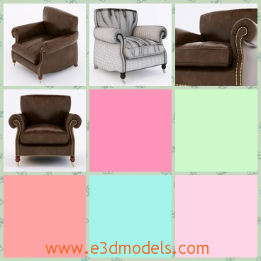3d model the armchair with leather materials - This is a 3d model of the armchair with leather materials,which is heavy and large.The chair is placed in the office.