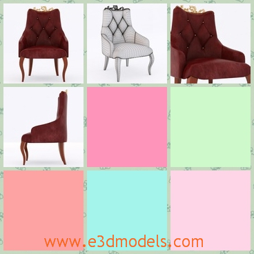 3d model the armchair with leather materials - This is a 3d model of the armchair with leather materials,which is big and comfortable.