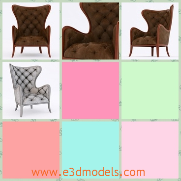3d model the armchair with leather materials - This is a 3d model of the armchair with leather materials,which is the classic type of China.