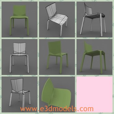 3d model the armless chair - This is a 3d model of the armless chair,which is modern and realistic.The chair has a back and is common in office.