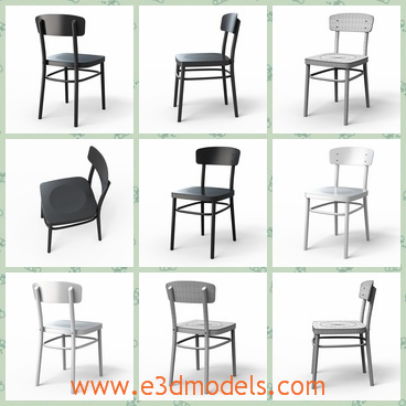 3d model the armless dining chair - This is a 3d model of the armless dining chair,which is modeled in real world.The chair is hard to sit.
