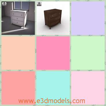 3d model the ashley nightstand - This is the Ashley nightstand in the bedroom,which is standing near the window and the shape is outdated and the drawers have the handles with it.