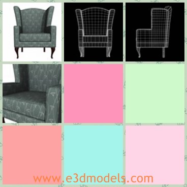 3d model the back chair - This is a 3d model of the back chair,which is made with arms and the model is antique and popular.