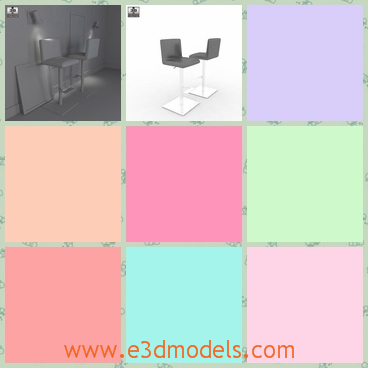 3d model the barstool in the building - This is a 3d model of the barstool in the building,which is modern and popular.The stoo, is a swivel stool promises to stylishly furnish any room of the house for years to come.