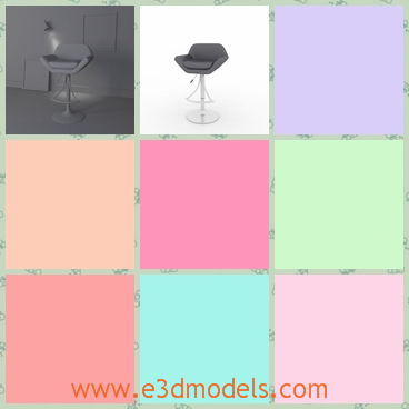 3d model the barstool that can move - This is a 3d model of the barstool that can move,which is not so tall.The model is made with the proportions and sizes of real furniture.