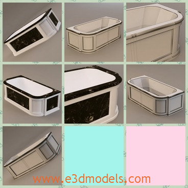 3d model the bathtub in the bathroom - This is a 3d model of the bathtub in the bathroom,which is created in the antique style but it is popular.