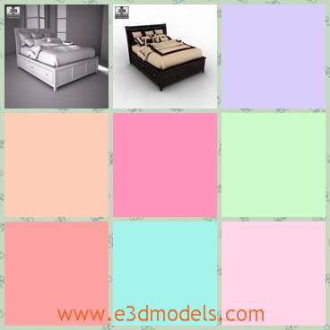 3d model the bed - This is a 3d model of the bed in the room,which is fine and pretty.The bed is modern and comfortable.