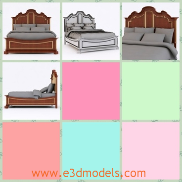 3d model the bed in the bedroom - This is a 3d model of the bed in the bedroom,which is large and comfortable.The model is made in the ancient style.