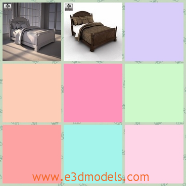 3d model the bed on the floor - This is a 3d model of the bed on the floor,which is special and stable.The model is tidy and with two pillows.