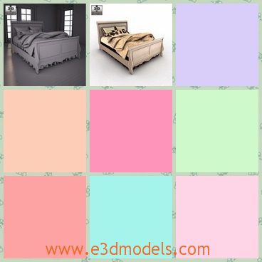 3d model the bed with fine bedding - This is a 3d model of the bed with fine bedding,which is maevellous and glorious.The bed is made in great textures.