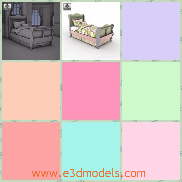 3d model the bed with fine ornaments - This is a 3d model of the bed with fine ornaments,which is the most great model in the ancient time and the bed is made and popular nowadays.