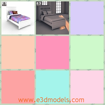 3d model the bed with pillows - This is a 3d model of the bed with pillows,which is made in modern style and the bed is tidy and clean.