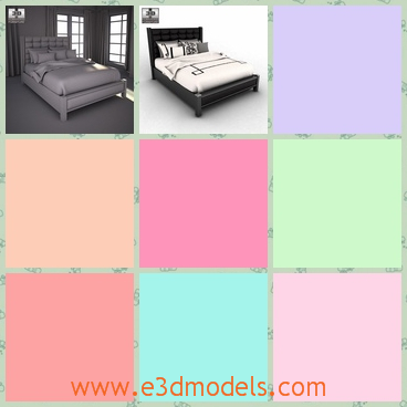 3d model the bed with two pillows - This is a 3d model of the bed with two pillows,which is designed in the most modern style.