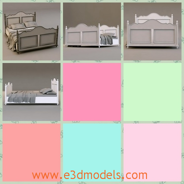 3d model the bed with two pillows - This is a 3d model of the bed with two pillows,which is comfortable and pretty.The bed has a fine shape.